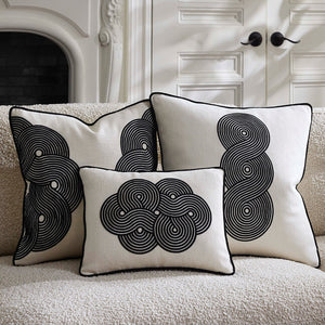 Pompidou B&W Half Circles Pillow