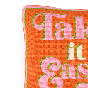 Take It Easy Needlepoint Pillow
