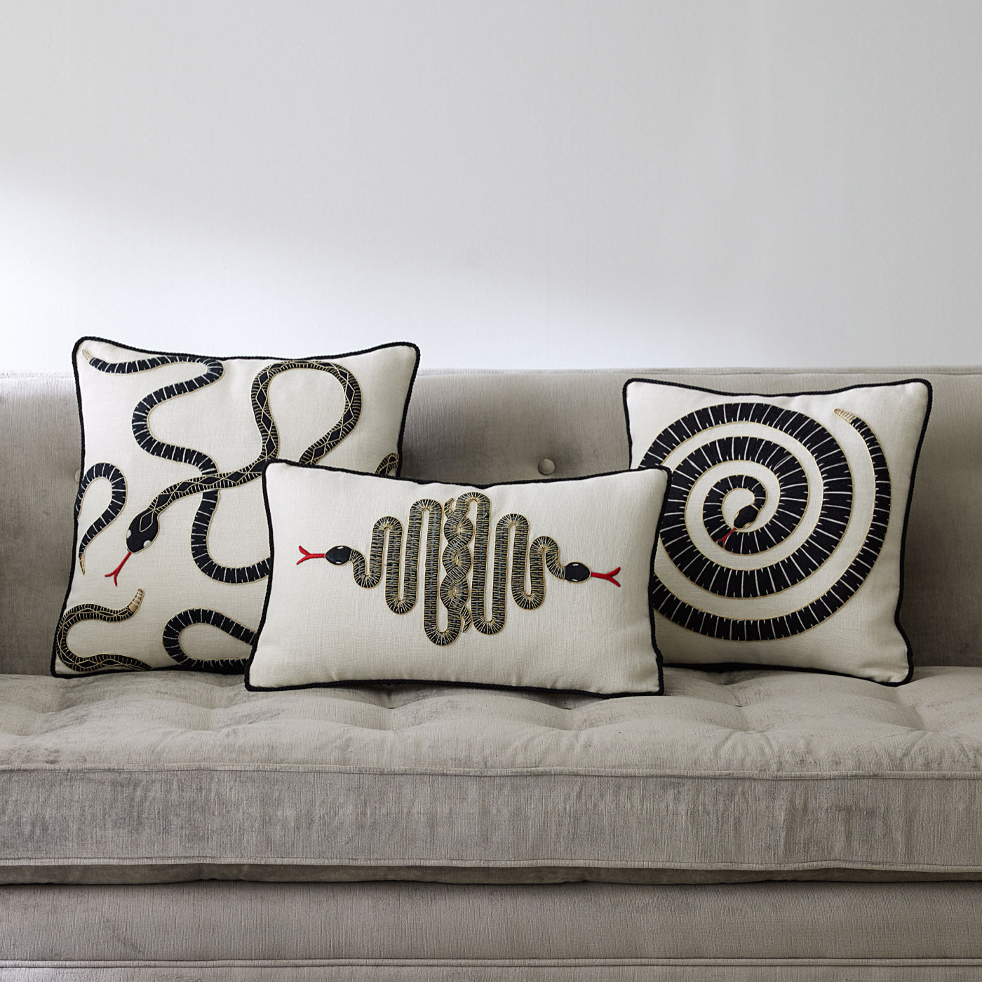 Eden Coil Embroidered Pillow