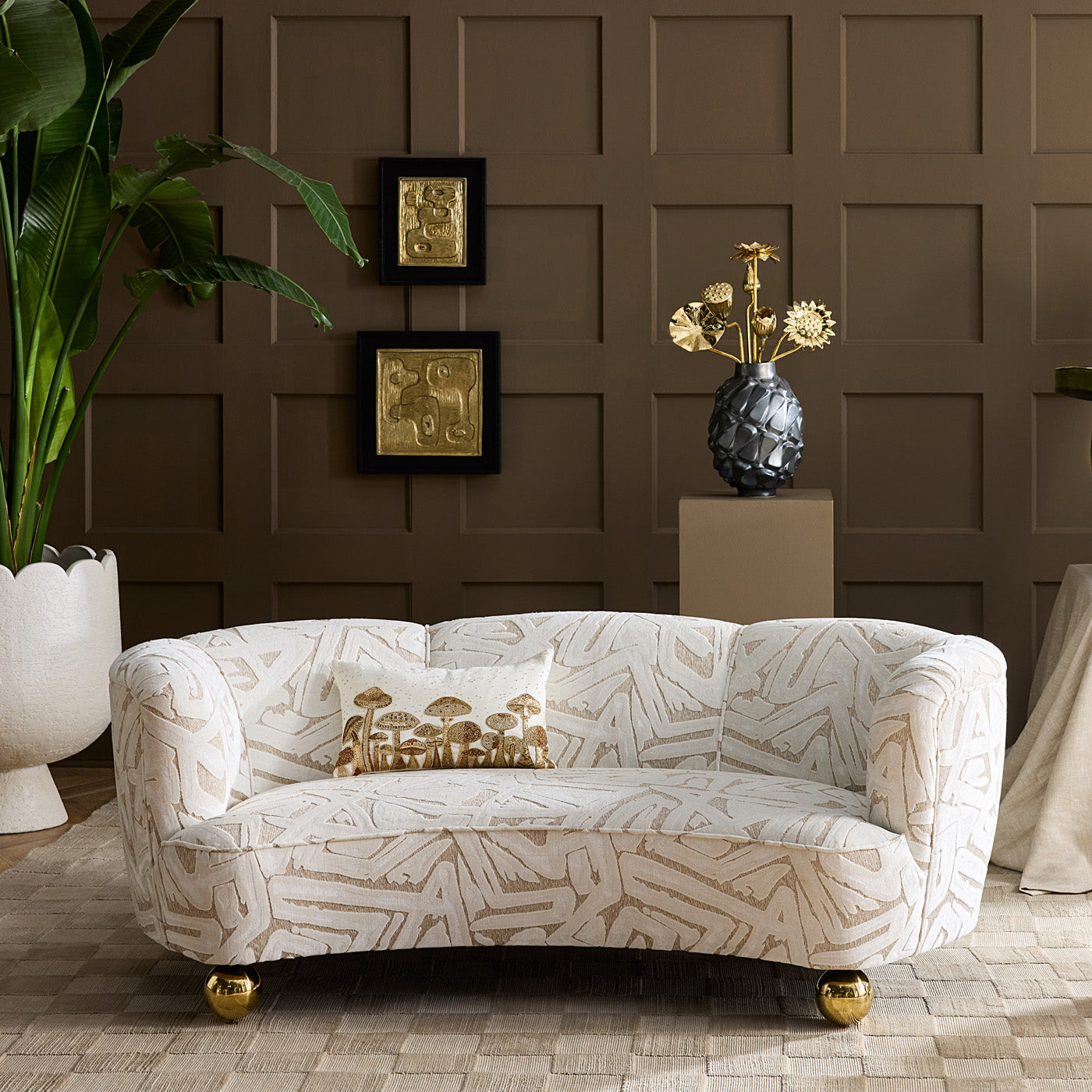Mushroom Field Beaded Pillow