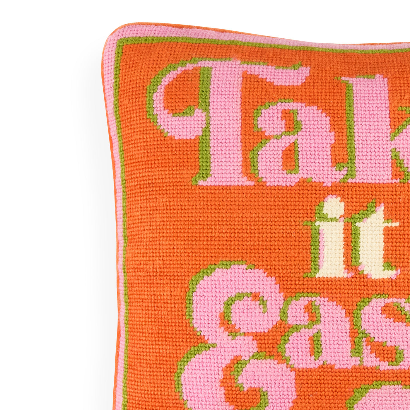 Take It Easy Needlepoint Pillow